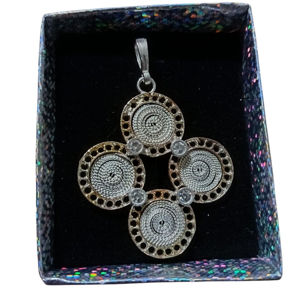 Telkari Gümüş Tasarım El Yapımı Kolye Ucu