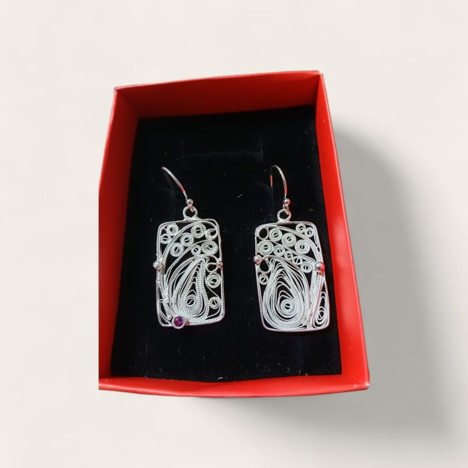 Telkari El Yapımı Gümüş Küpeler