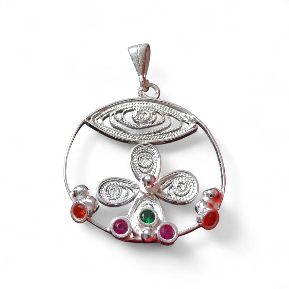 Telkari Gümüş El Yapımı Kolye Ucu