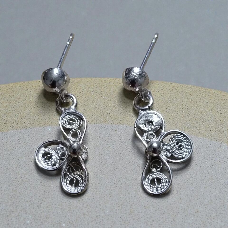 Telkari El Yapımı Gümüş Küpeler