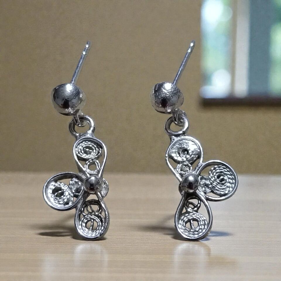 Telkari El Yapımı Gümüş Küpeler