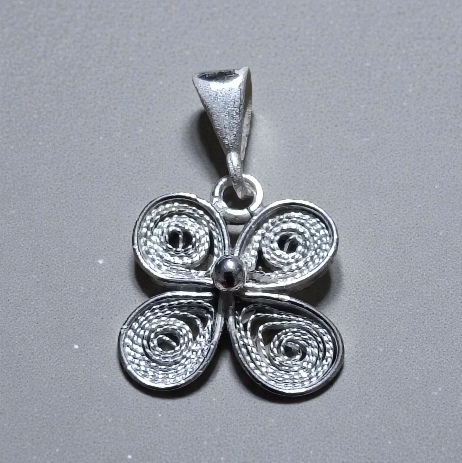 Telkari El Yapımı Gümüş Yonca Kolye Uçları