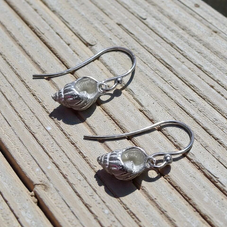 Deniz Kabuğu Gümüş Küpeler