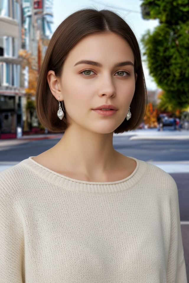 Deniz Kabuğu Gümüş Küpeler