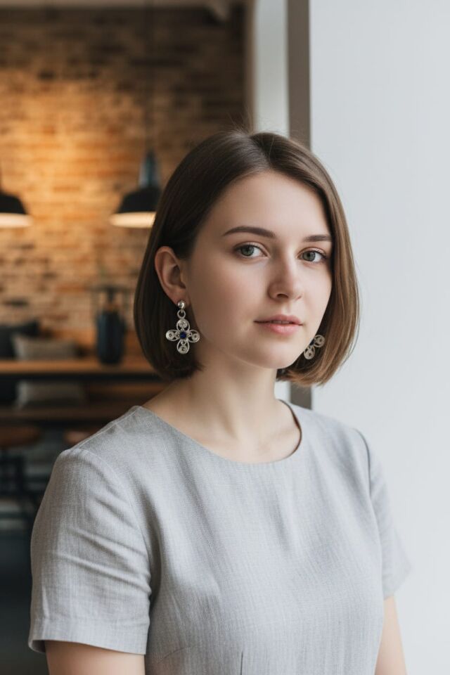 Telkari Gümüş Lacivert Zirkon Taşlı Küpeler