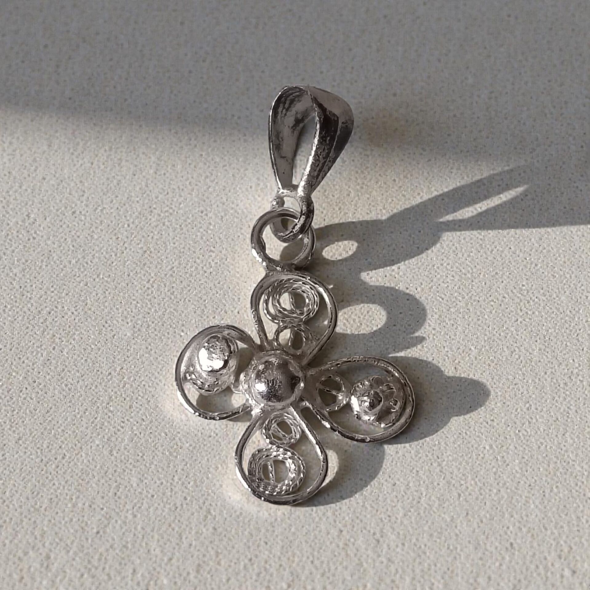 Telkari Gümüş El Yapımı Kolye Ucu