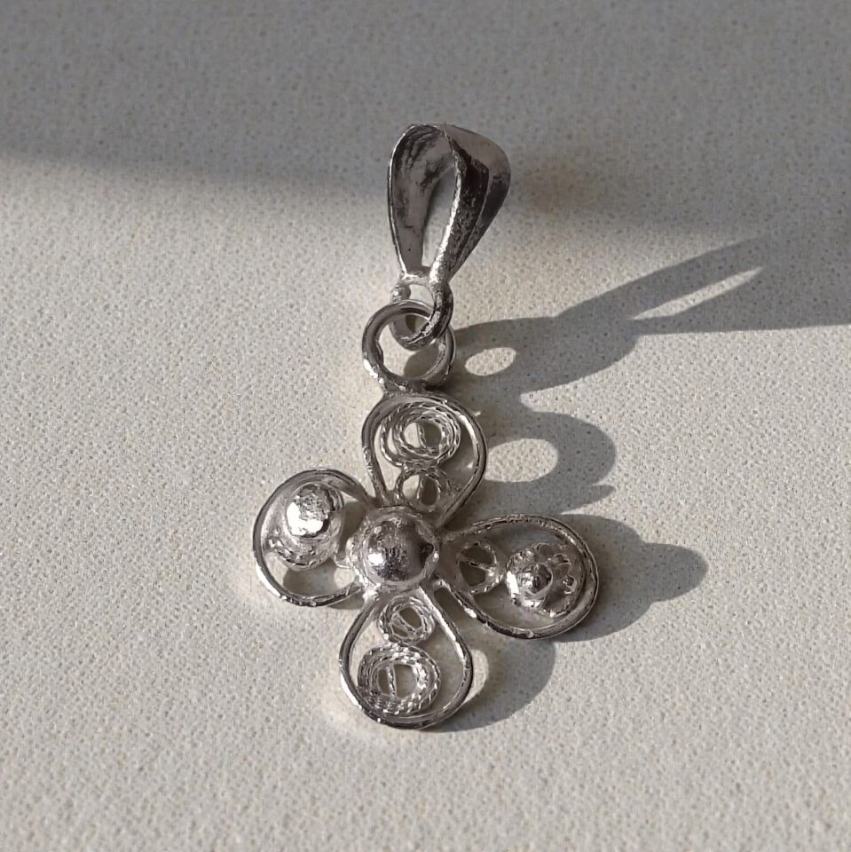 Telkari Gümüş El Yapımı Kolye Ucu