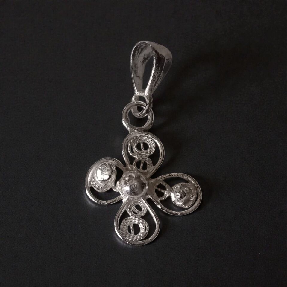 Telkari Gümüş El Yapımı Kolye Ucu