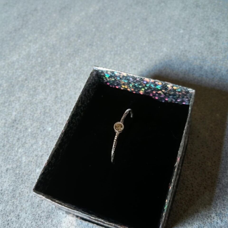 Tek Taş Zirkon Gümüş El Yapımı Yüzük