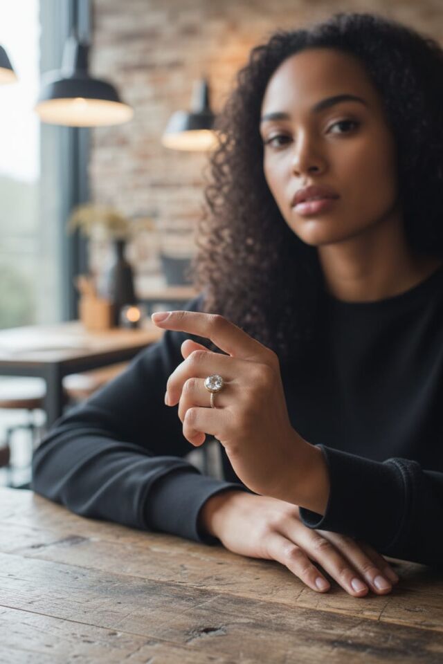 Beyaz Zirkon Taşlı El Yapımı Gümüş Yüzük