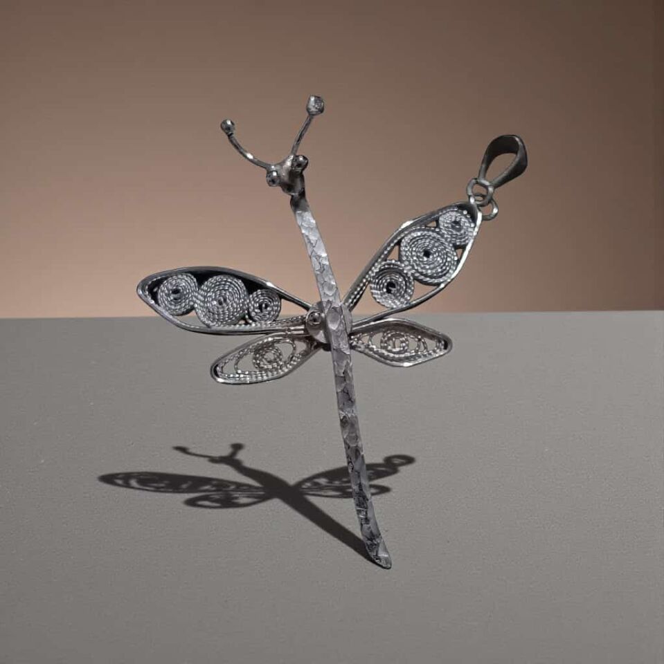 Telkari Gümüş Yusufçuk El Yapımı Kolye