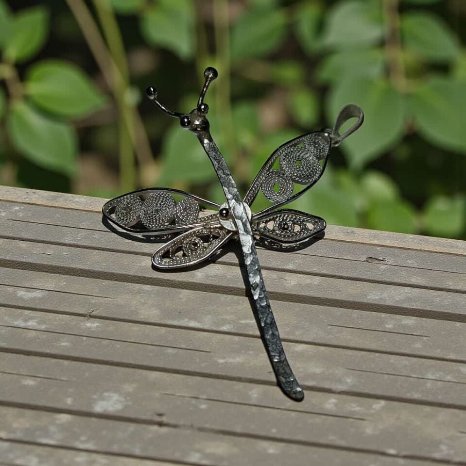 Telkari Gümüş Yusufçuk El Yapımı Kolye