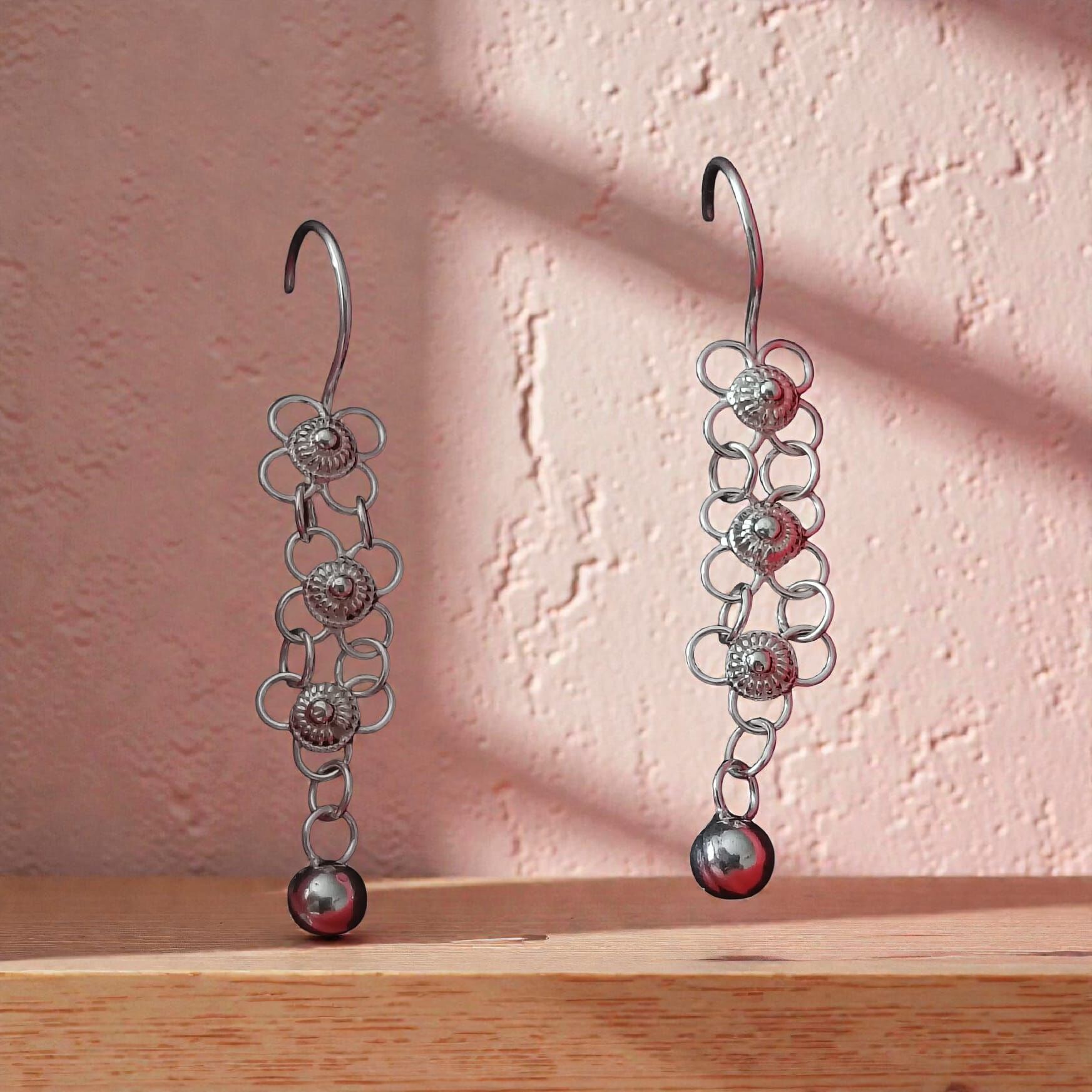 Kiş Urfa İşi El Yapımı Gümüş Küpeler