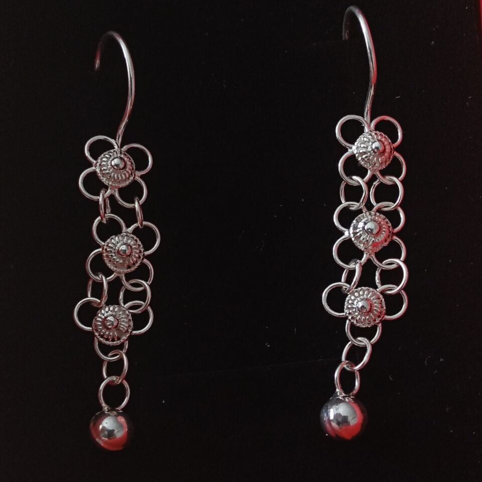 Kiş Urfa İşi El Yapımı Gümüş Küpeler