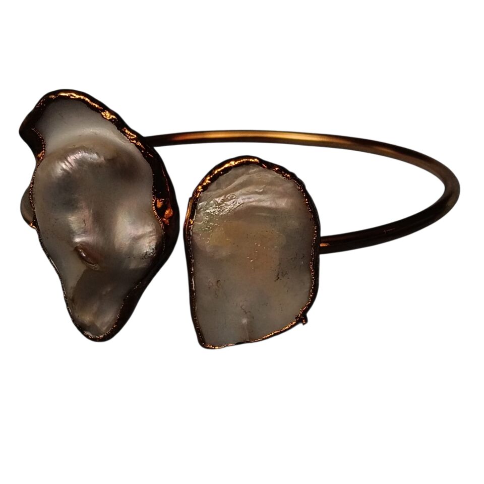 Barok Doğal İncili Prinç Metali El Yapımı Bilezik Bileklik