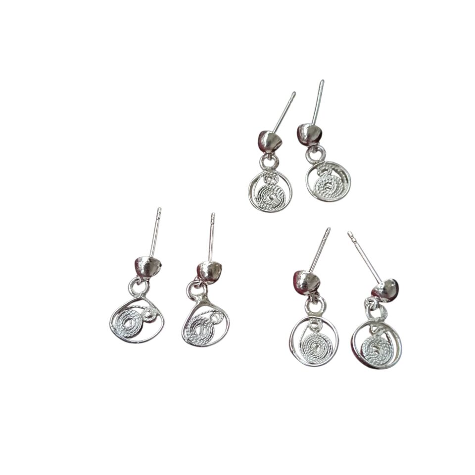 Telkari Gümüş Minimal Küpeler