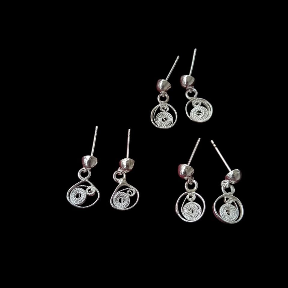 Telkari Gümüş Minimal Küpeler