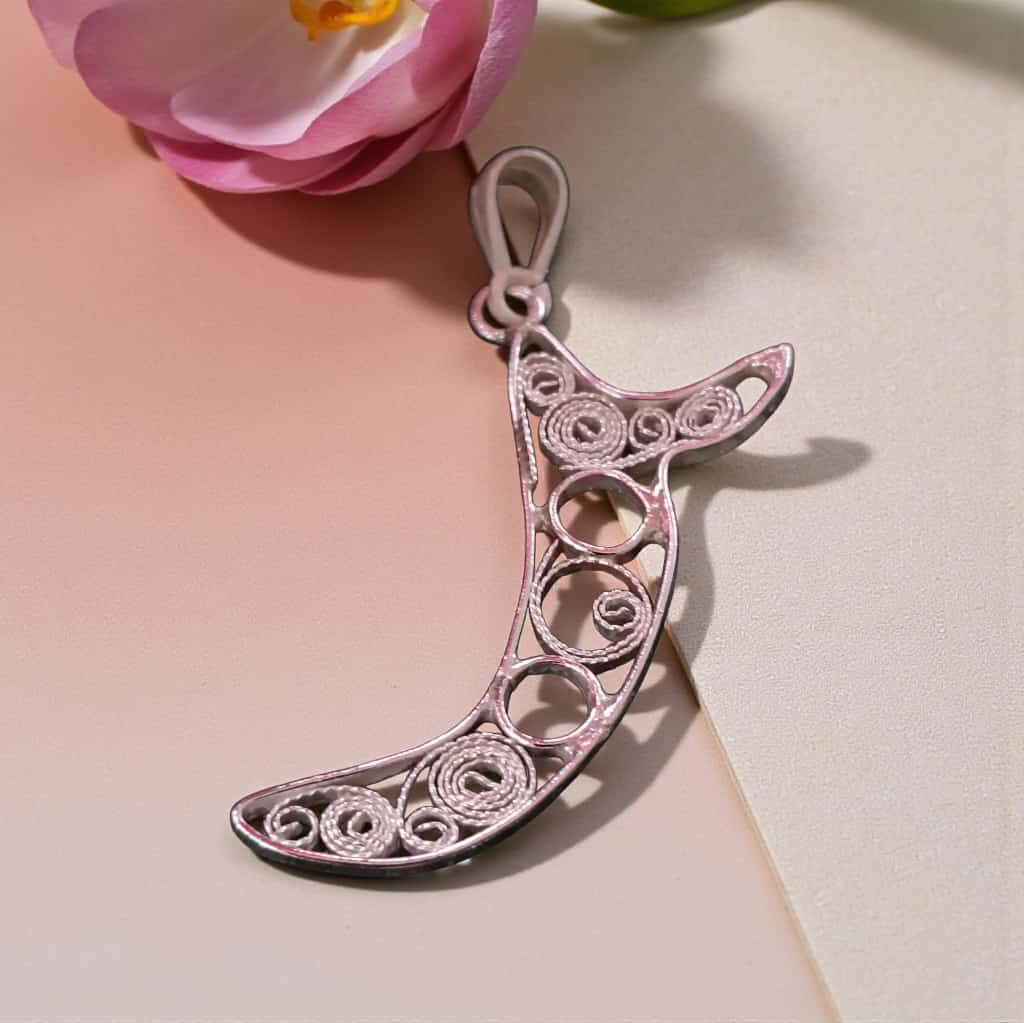 Telkari Gümüş Tasarım Kolye Ucu