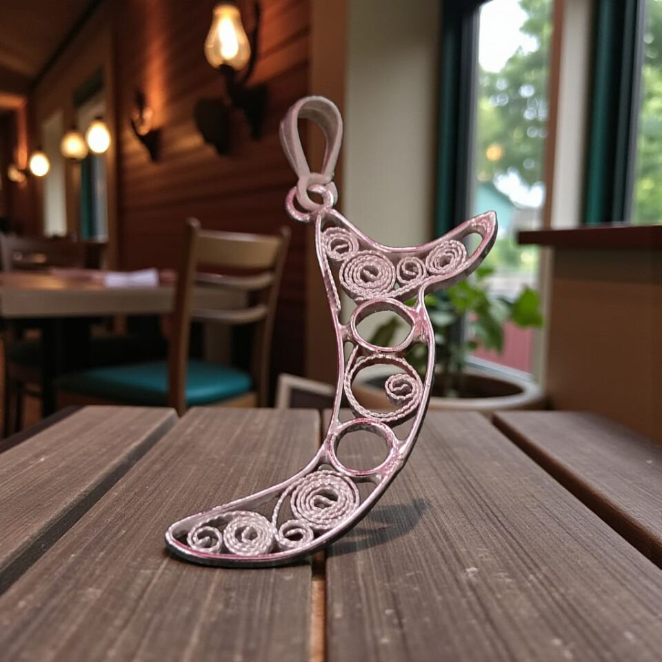 Telkari Gümüş Tasarım Kolye Ucu