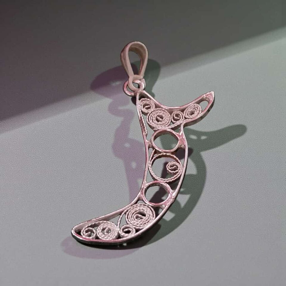 Telkari Gümüş Tasarım Kolye Ucu