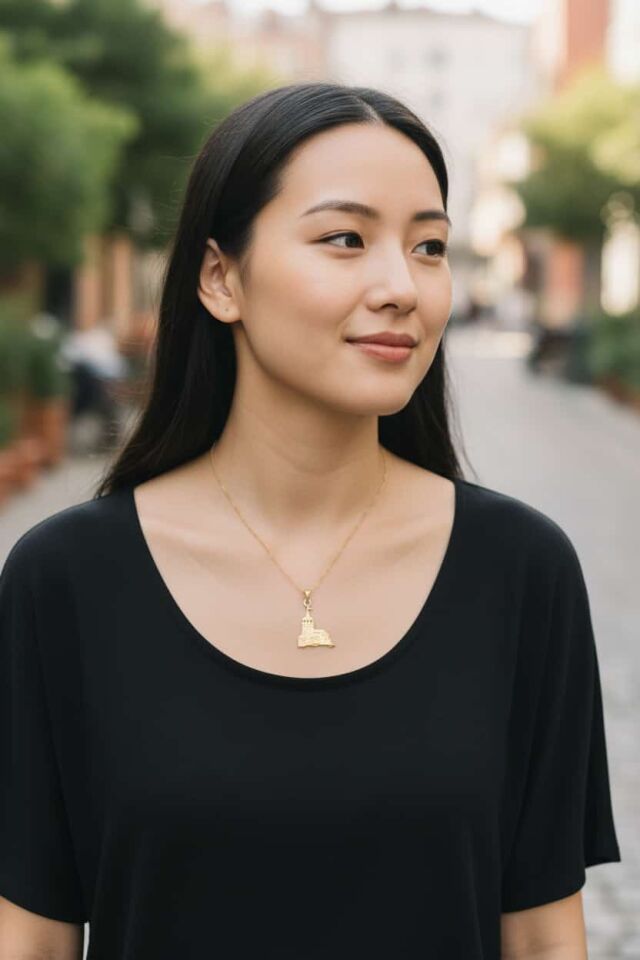 Kız Kulesi Prinç Metali Kolye Ucu