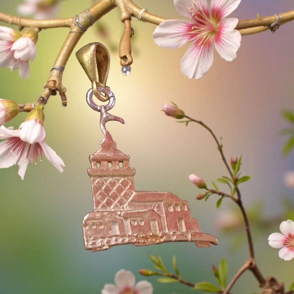 Kız Kulesi Prinç Metali Kolye Ucu