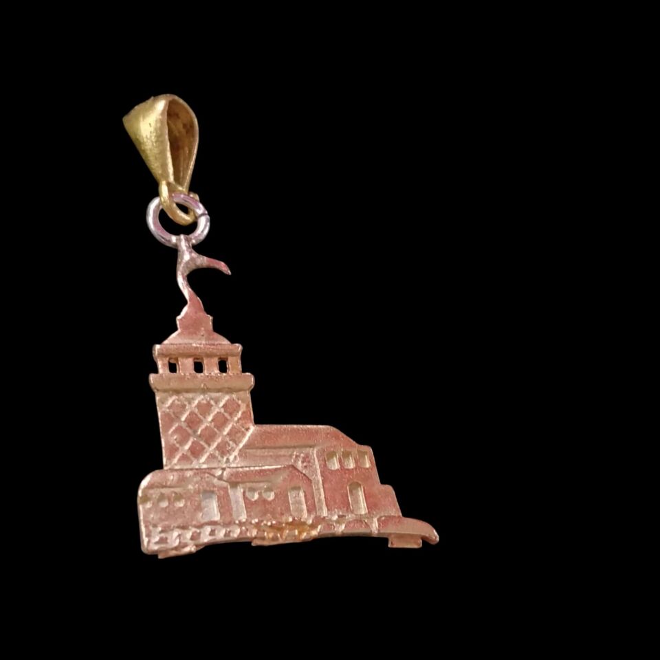 Kız Kulesi Prinç Metali Kolye Ucu
