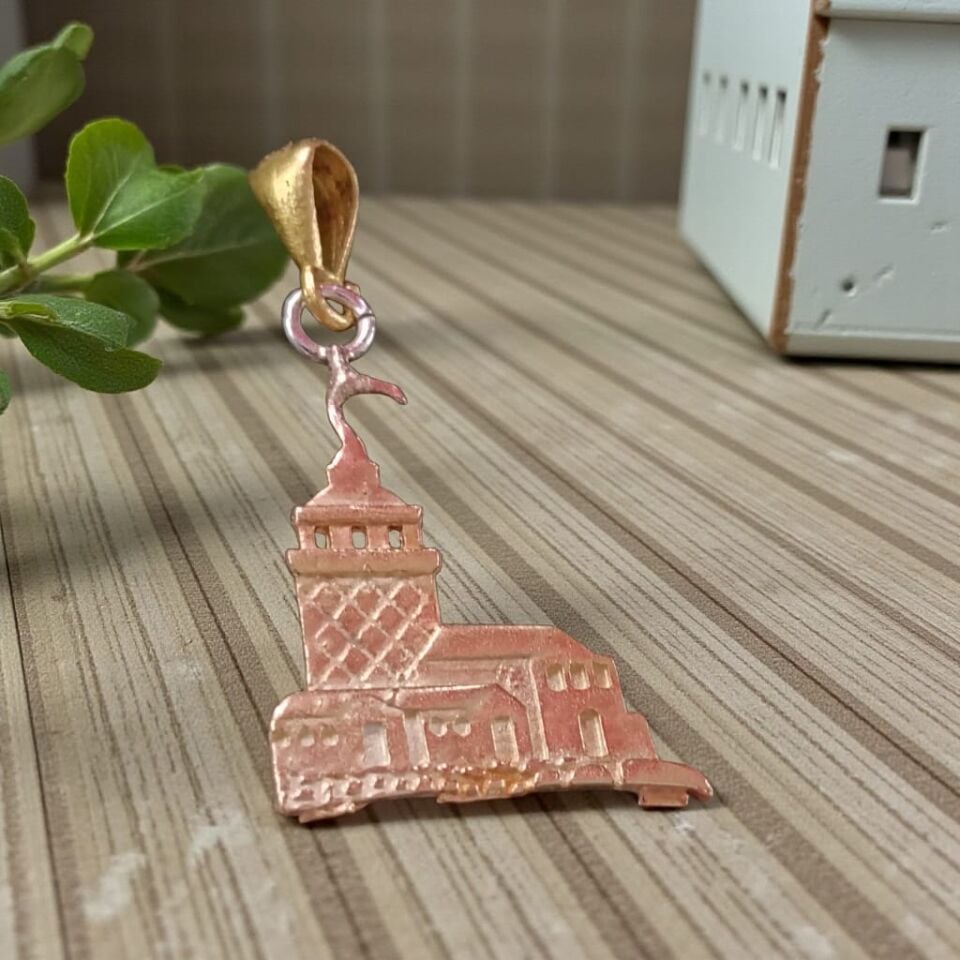 Kız Kulesi Prinç Metali Kolye Ucu