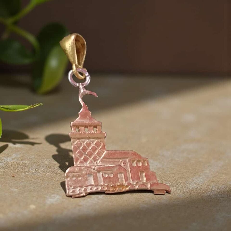 Kız Kulesi Prinç Metali Kolye Ucu