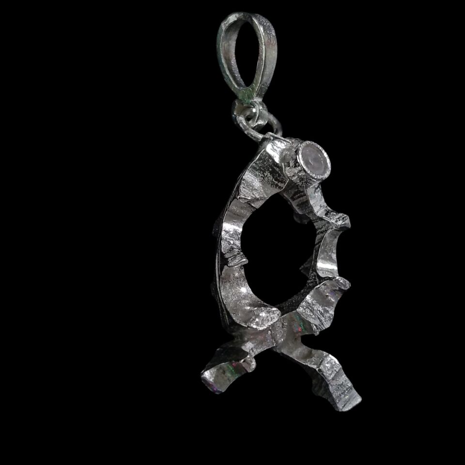 El Yapımı Gümüş Zirkon Taşlı Kolye Ucu