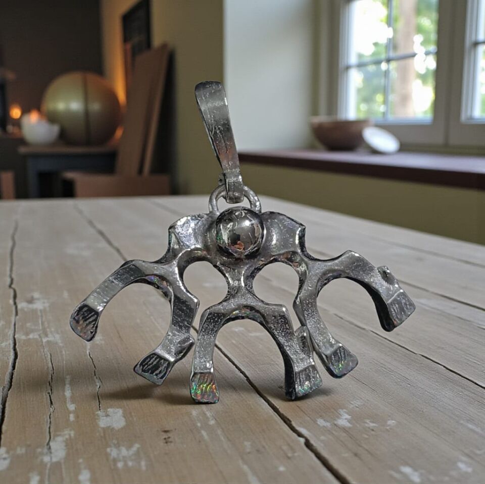 El Yapımı Gümüş  Üç Nal kolye Ucu