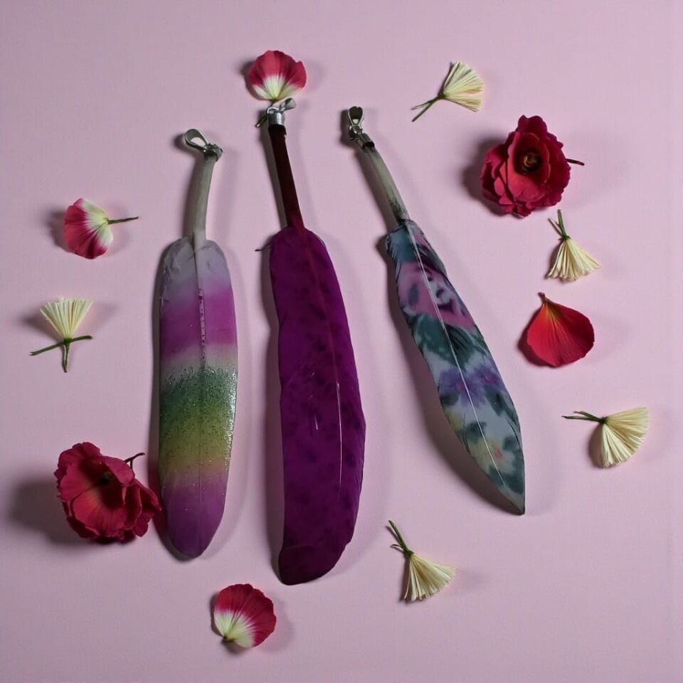 Kuş Tüyü Gümüş Kolye Ucu