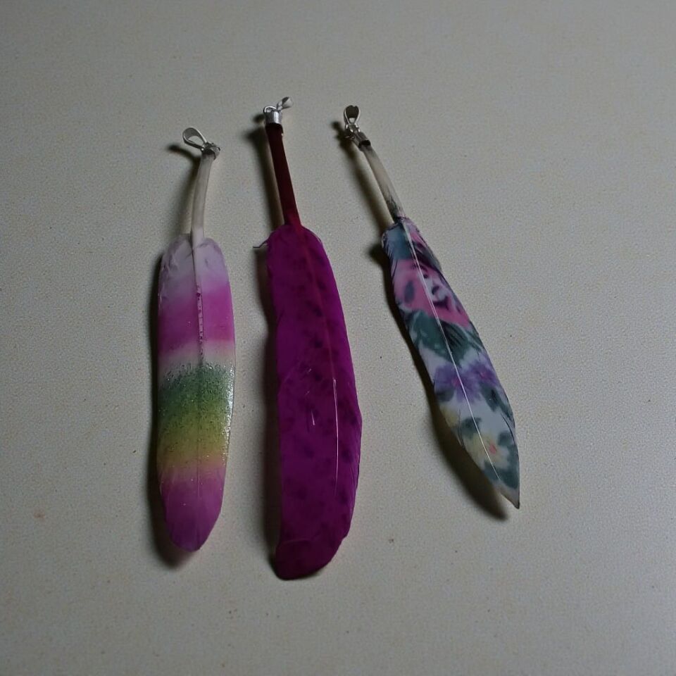 Kuş Tüyü Gümüş Kolye Ucu