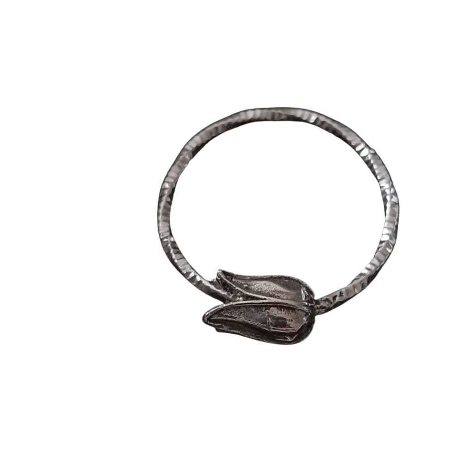 Gümüş Lale El Yapımı Yüzük