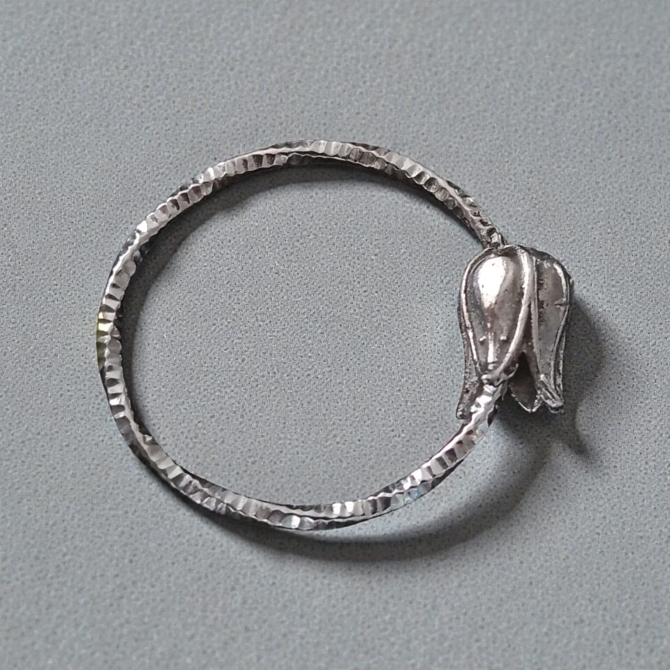 Gümüş Lale El Yapımı Yüzük