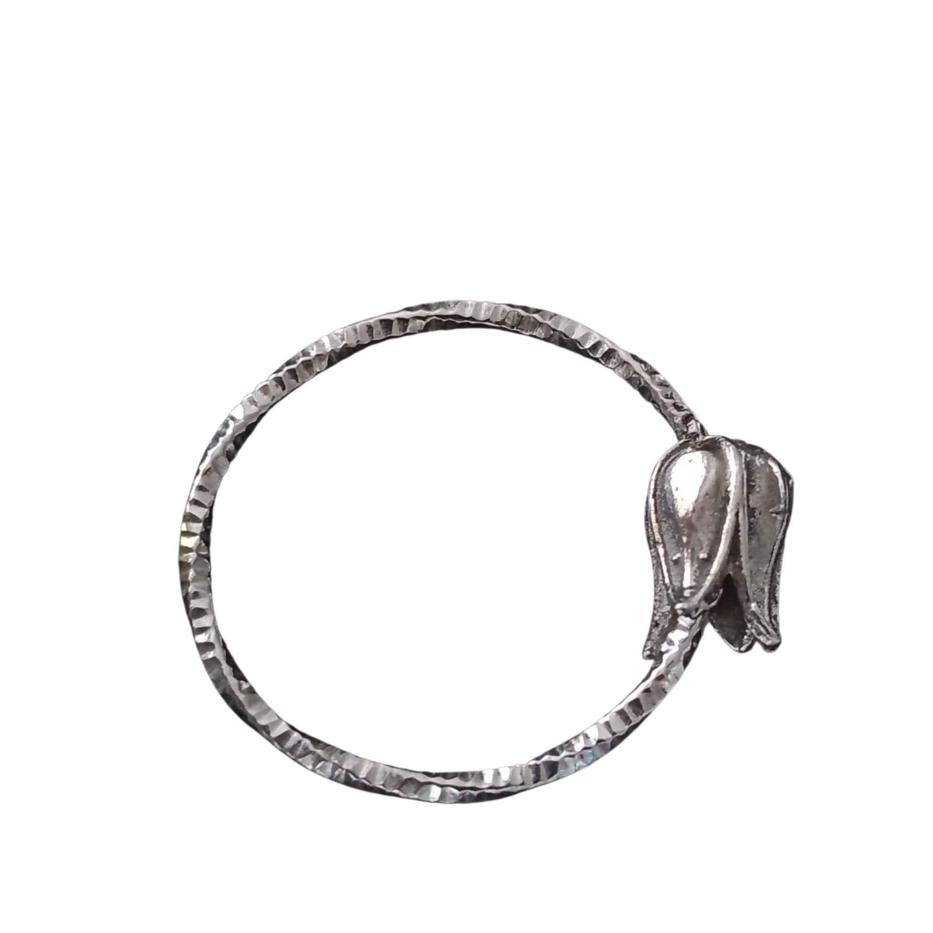 Gümüş Lale El Yapımı Yüzük