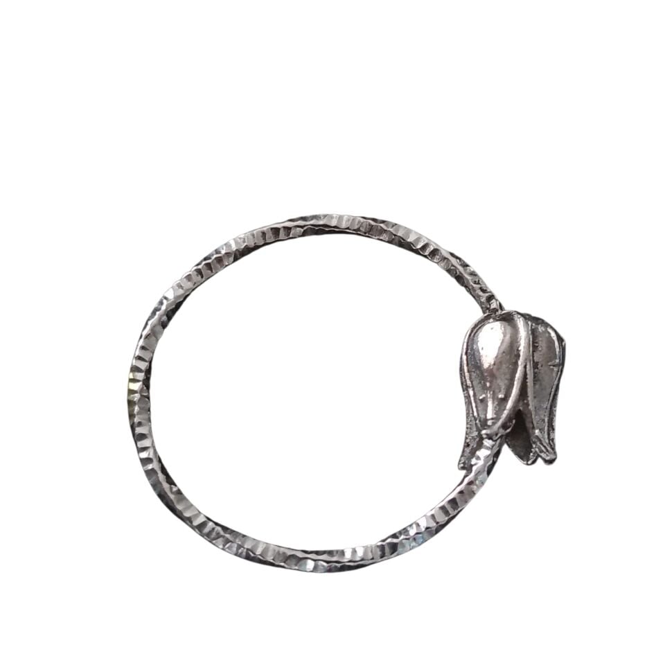 Gümüş Lale El Yapımı Yüzük