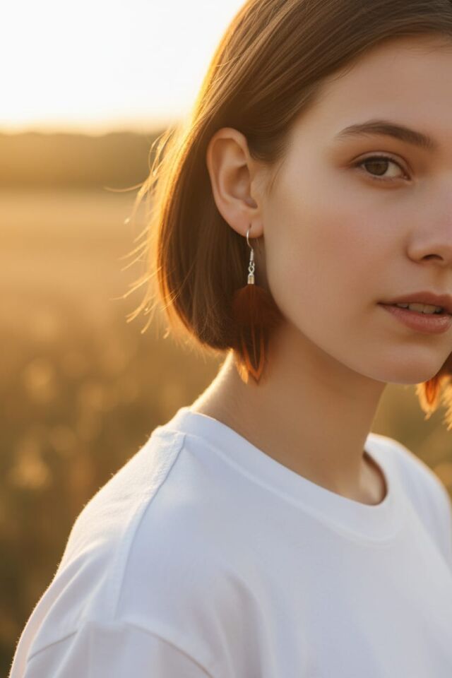 Kuş Tüyü Gümüş 925 Ayar Küpeler