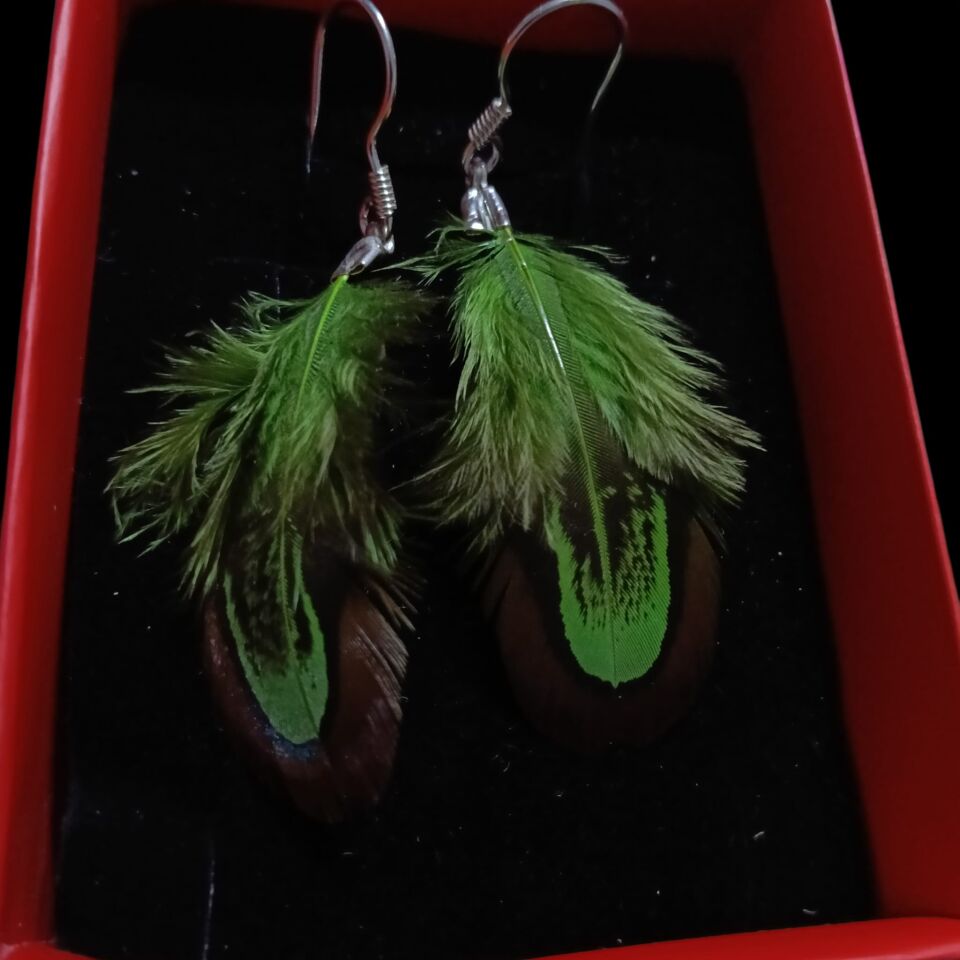 Kuş Tüyü Gümüş 925 Ayar Küpeler