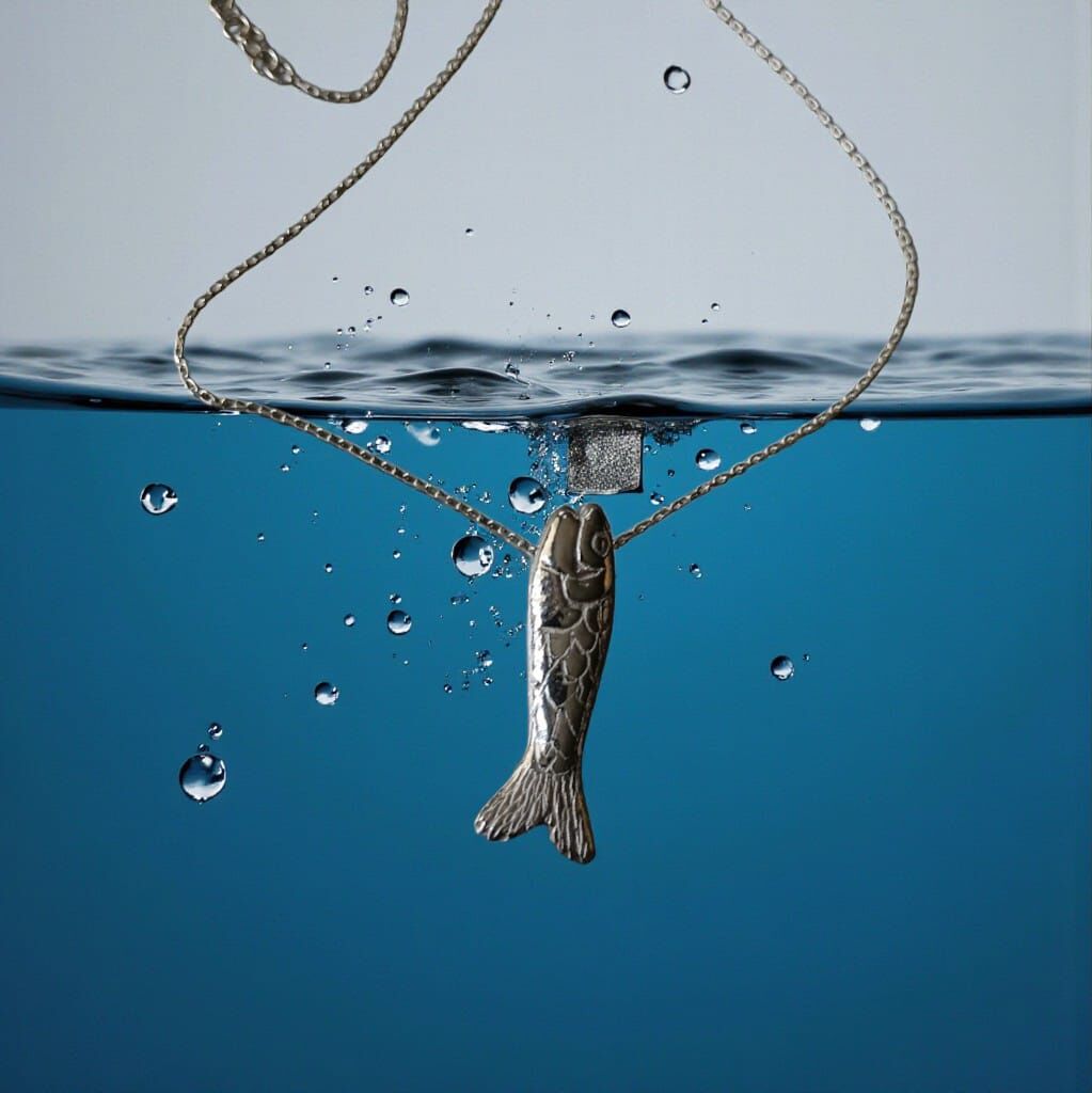 Gümüş Balık Kolye Ucu ve Zinciri