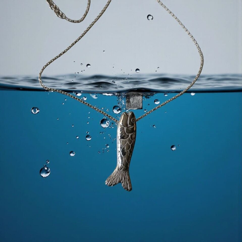 Gümüş Balık Kolye Ucu ve Zinciri