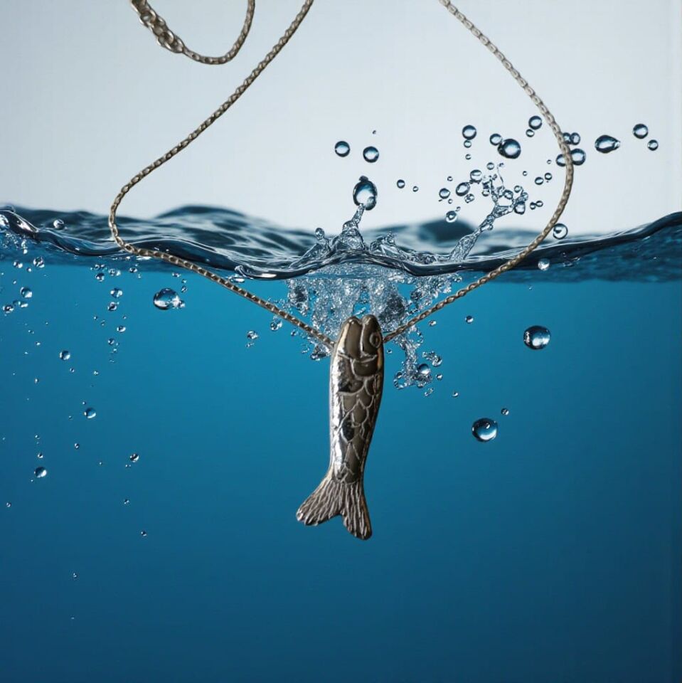 Gümüş Balık Kolye Ucu ve Zinciri