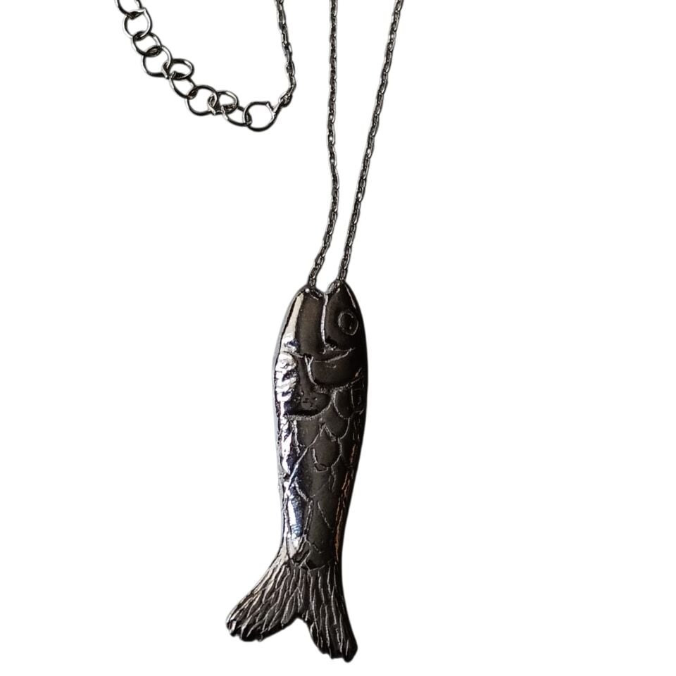 Gümüş Balık Kolye Ucu ve Zinciri