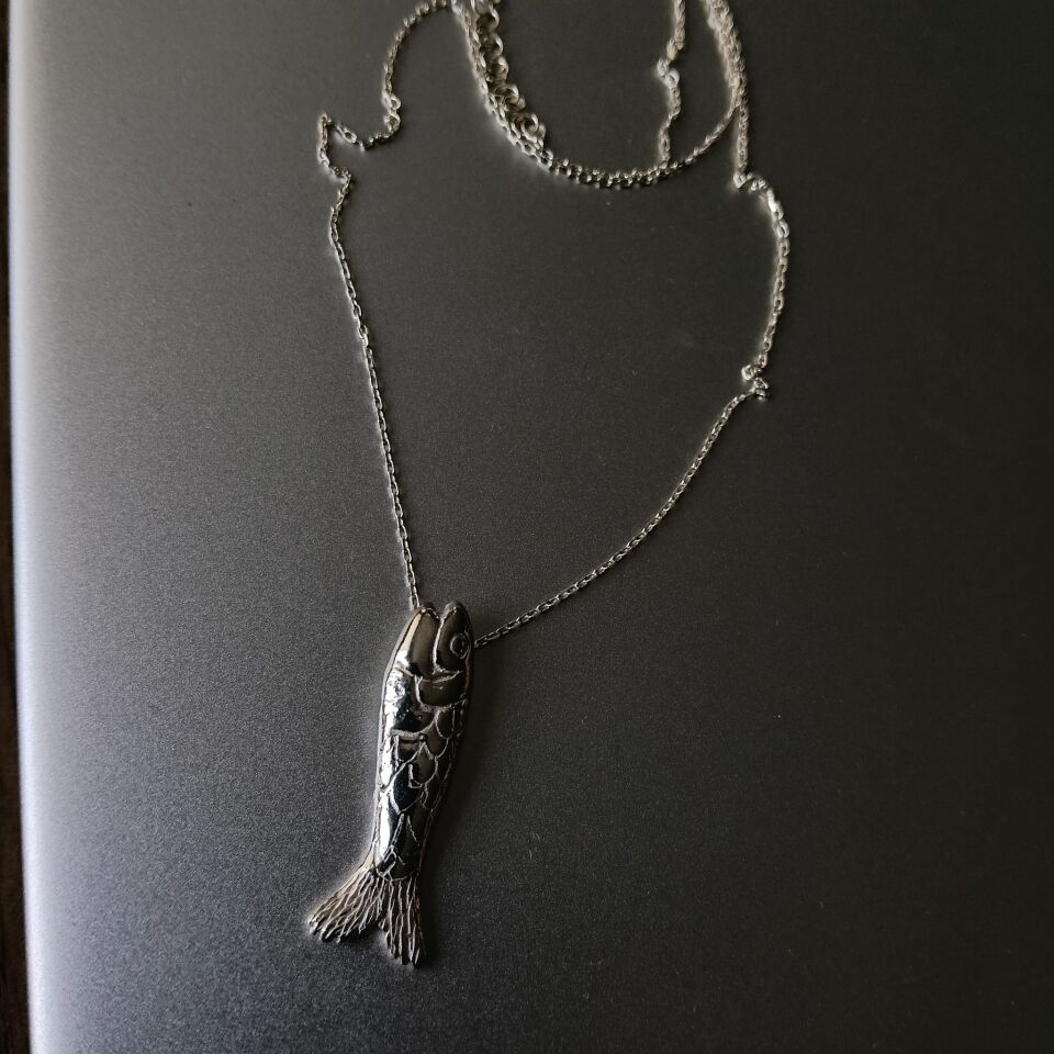 Gümüş Balık Kolye Ucu ve Zinciri