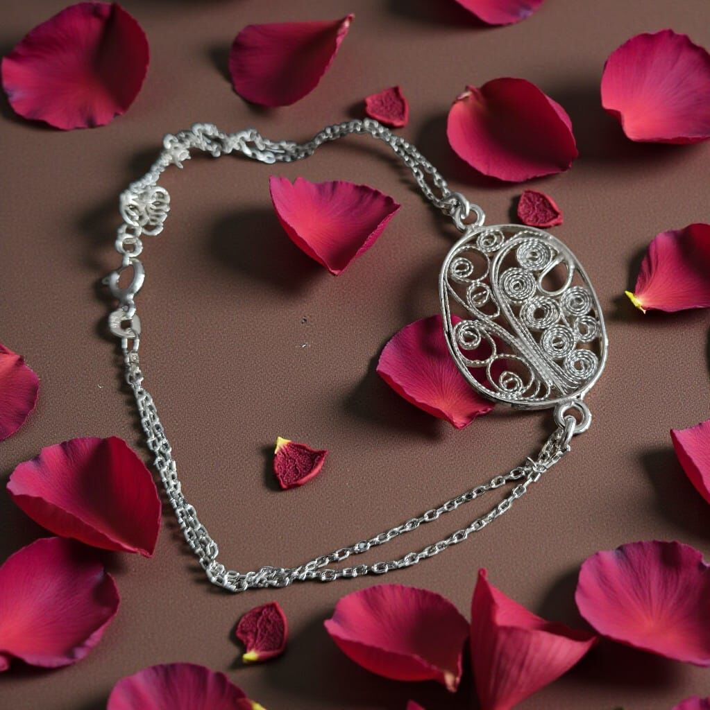 Telkari Gümüş El Yapımı Bileklik