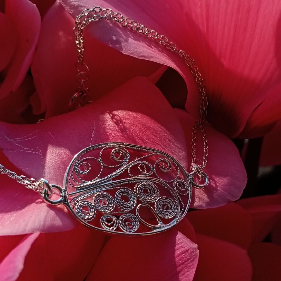 Telkari Gümüş El Yapımı Bileklik