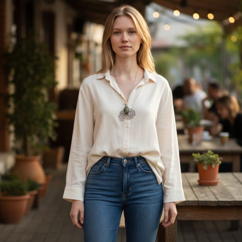 İran Firuzesi Telkari Gümüş El Yapımı Kolye