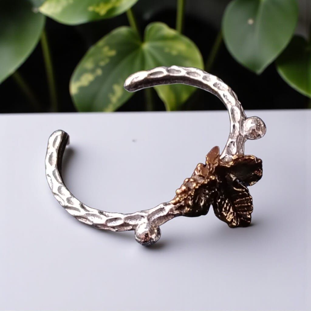 Asma Yapraklı Gümüş El Yapımı Yüzük