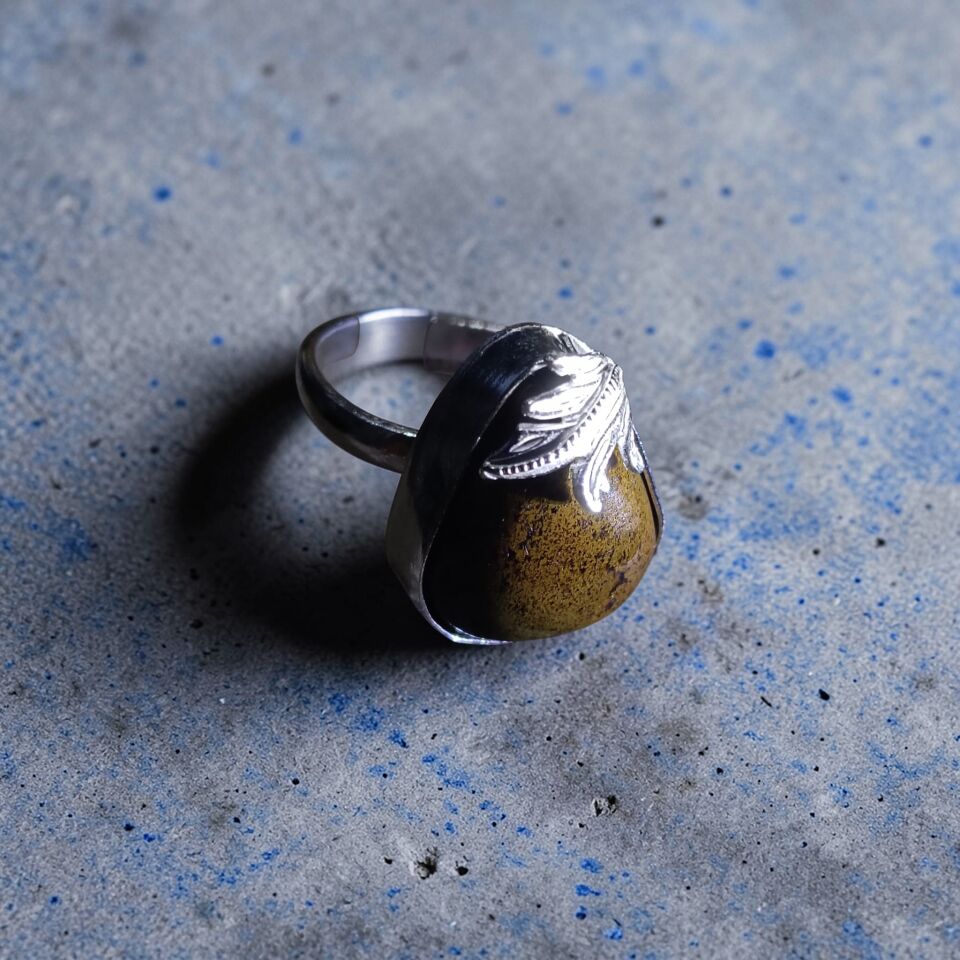 Kaplangözü Taşlı El Yapımı Gümüş Yüzük