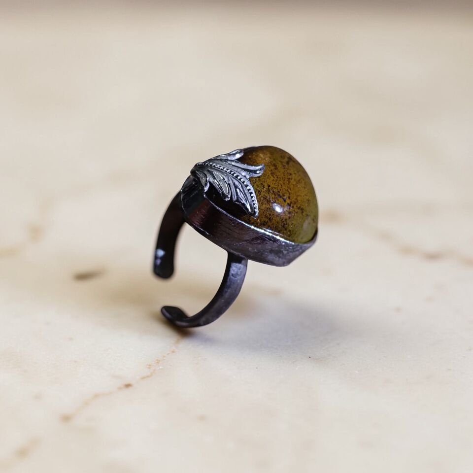 Kaplangözü Taşlı El Yapımı Gümüş Yüzük